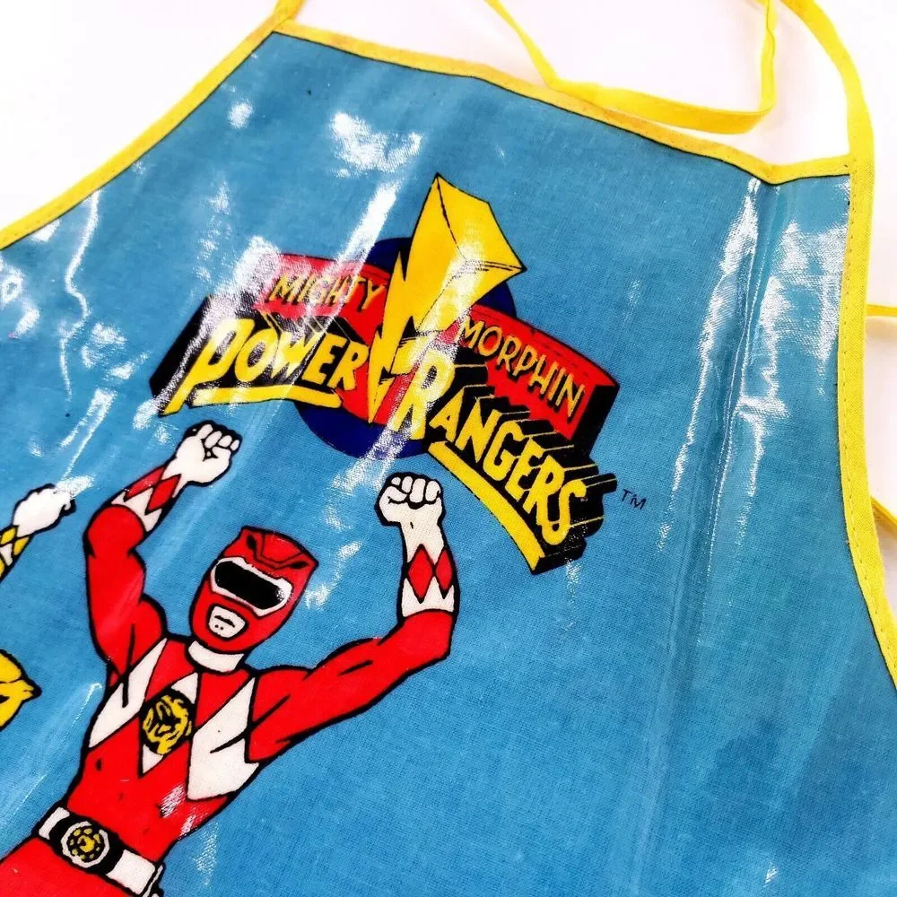 Saban 1994 Power Rangers Children's Kids Plastic Coated Apron w/ Pockets *READ*